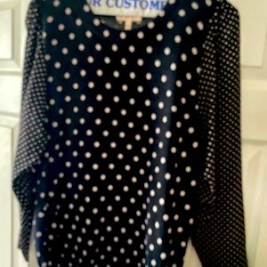 Rebecca Taylor long sleeve knit top with silk sleeves